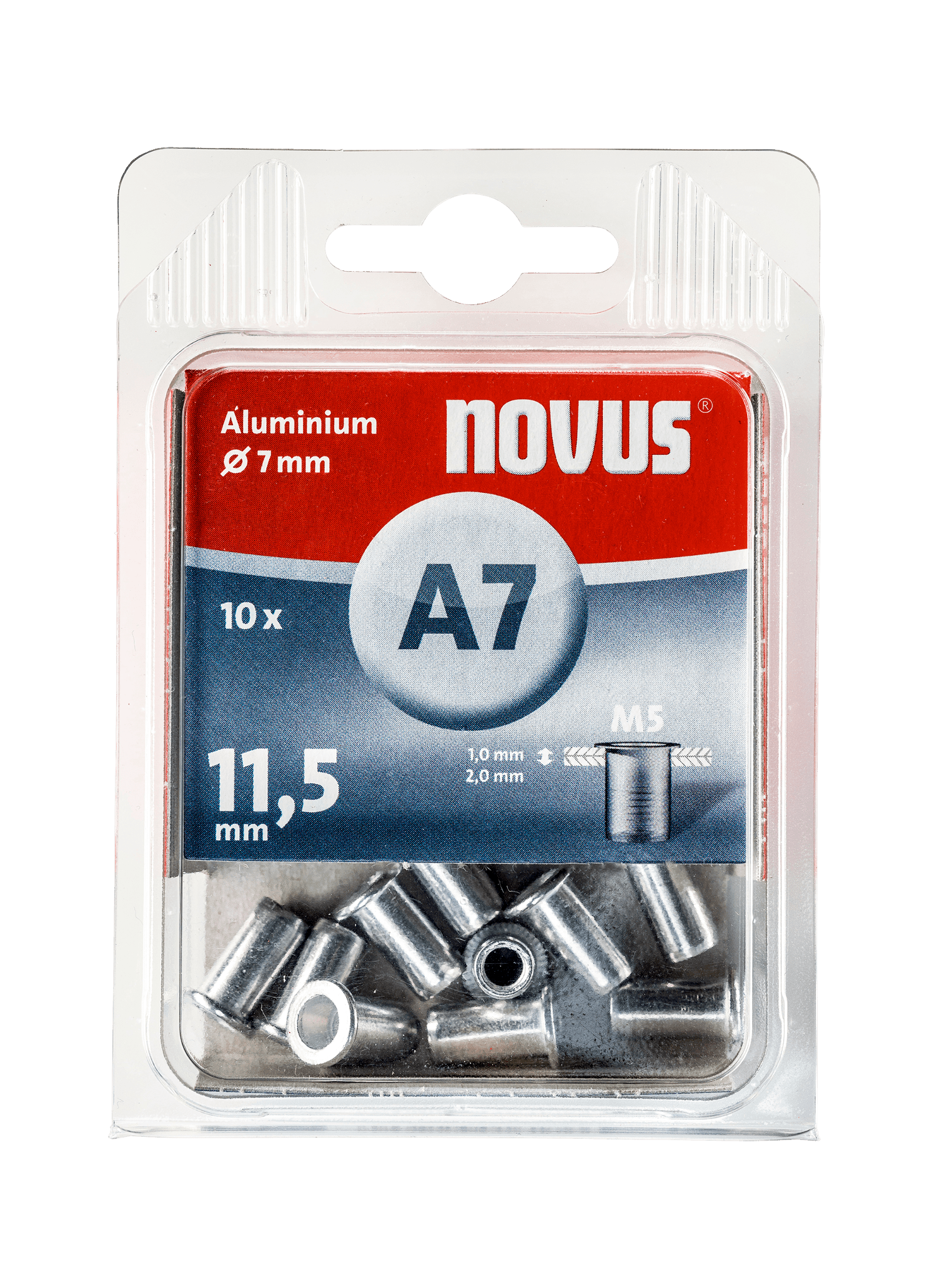 NOVUS Aluminium rivet nut Type A7 M5