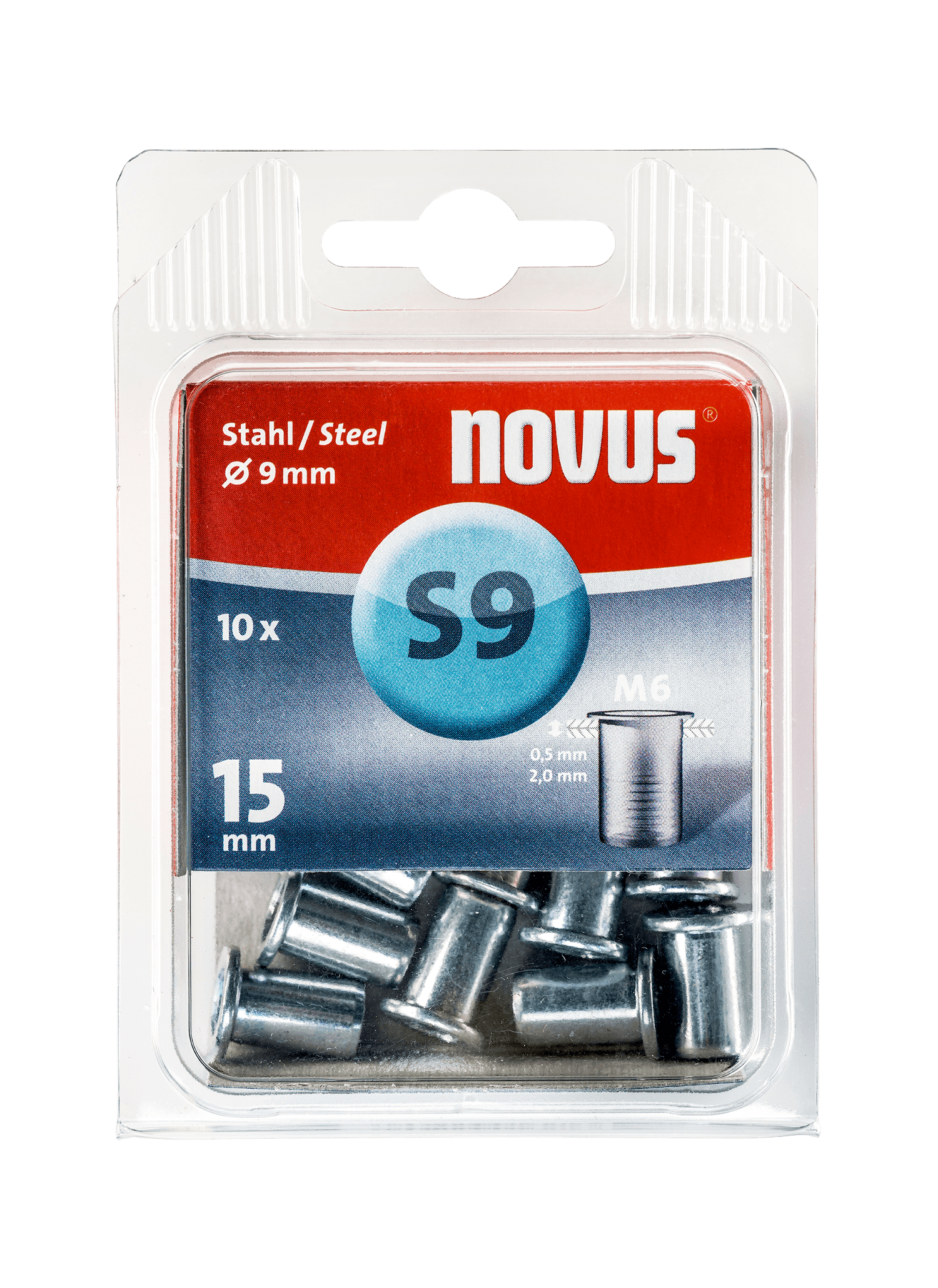 NOVUS steel rivet nut Type S9 M6