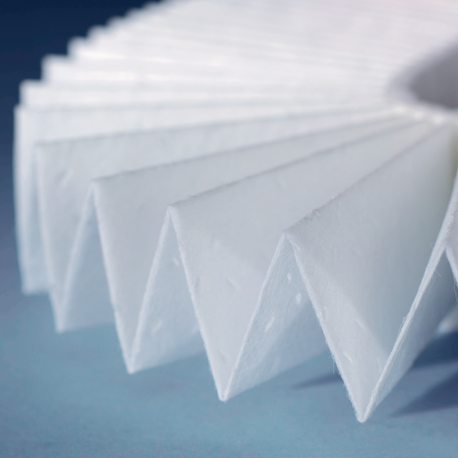 Environmentally friendly filter is made of special 3-ply, fully recyclable non-woven material