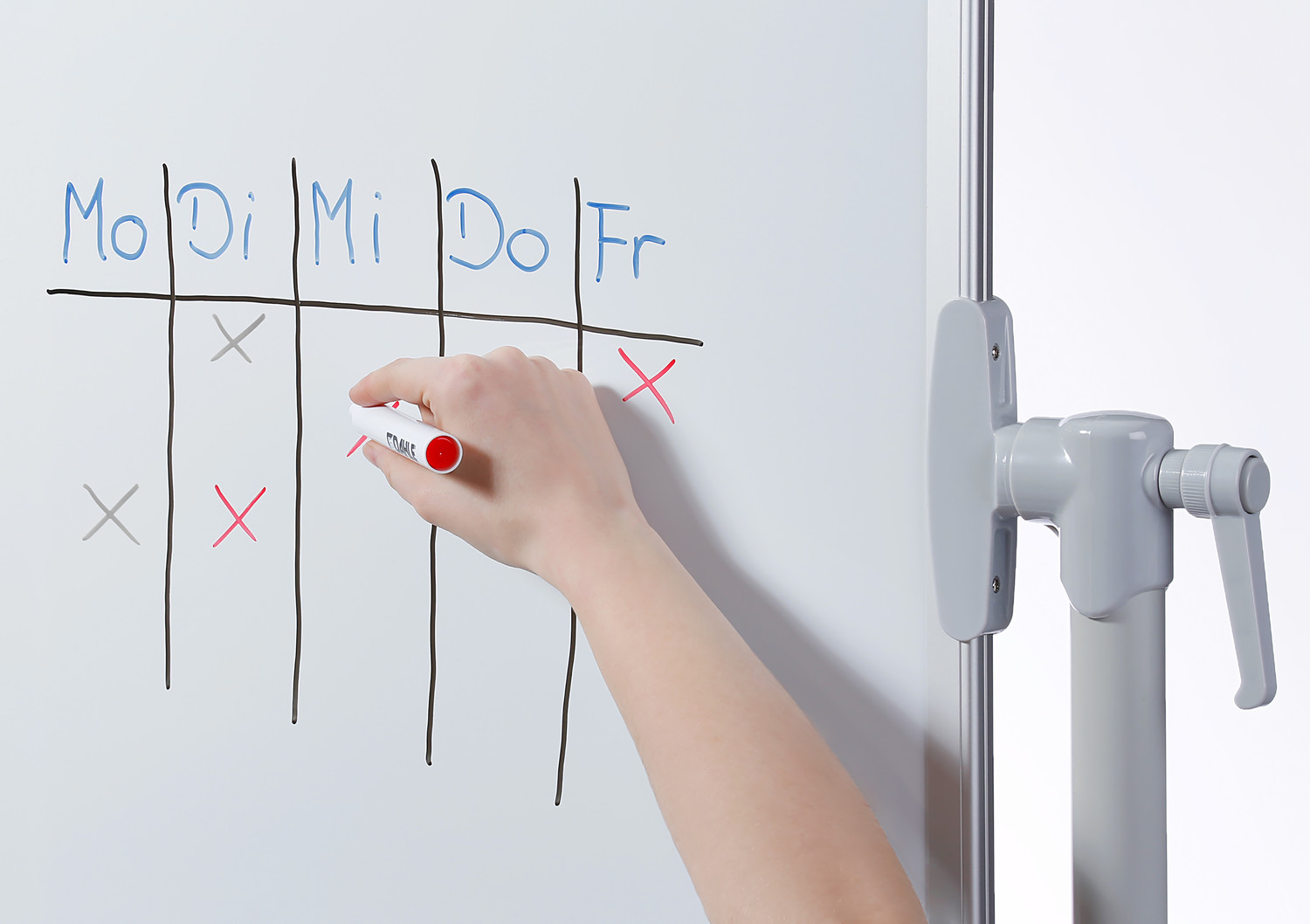 White, magnetic surface for writing with dry-erase whiteboard markers