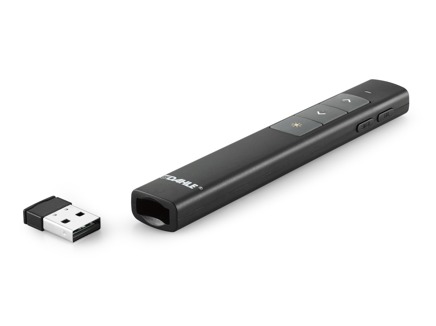 Der Presenter lässt sich durch den USB-Receiver einfach und schnell mit dem Computer verbinden. Kompatibel mit USB 1.1/ 2.0/ 3.0