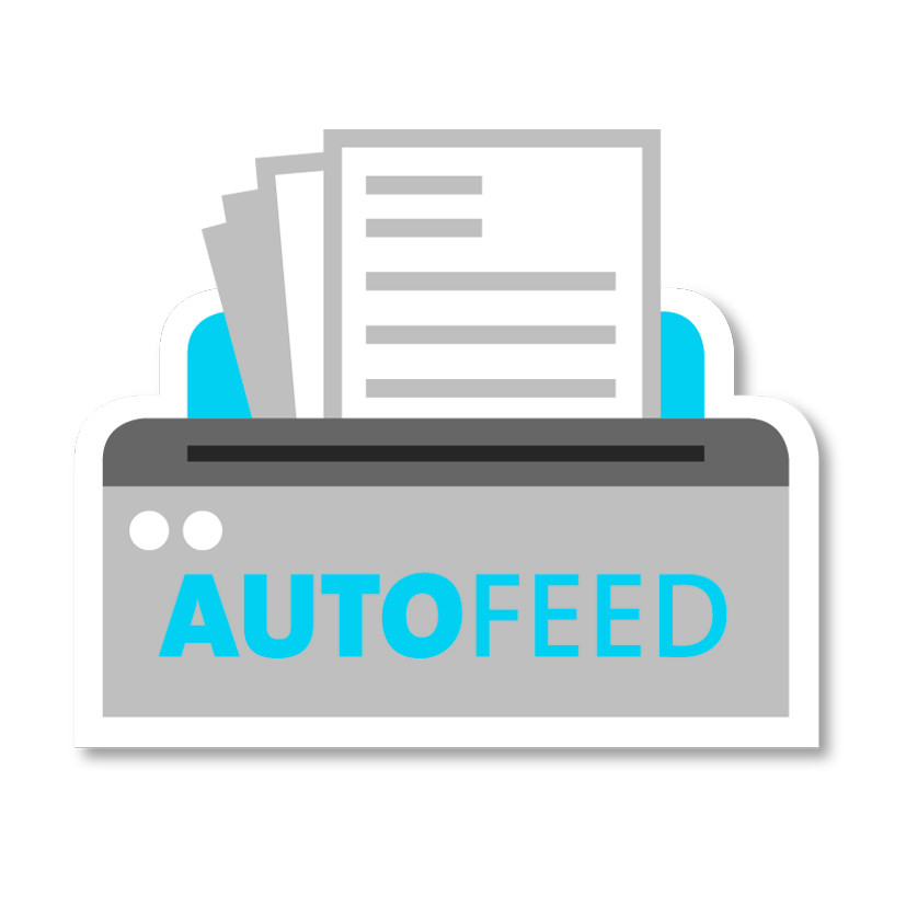 Η λειτουργία "autofeed" εξασφαλίζει αυτόματη τροφοδοσία πλήρων στοίβων χαρτιού (80 gsm)