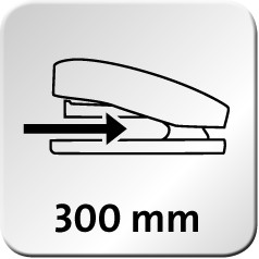 La profondeur d'agrafage maximale pour le papier est de 300 mm.