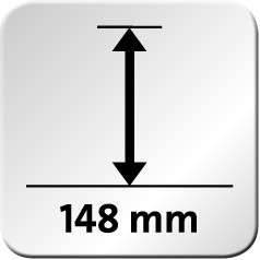 El valor indica el espacio entre la distancia máxima y mínima del producto a la superficie de la mesa.