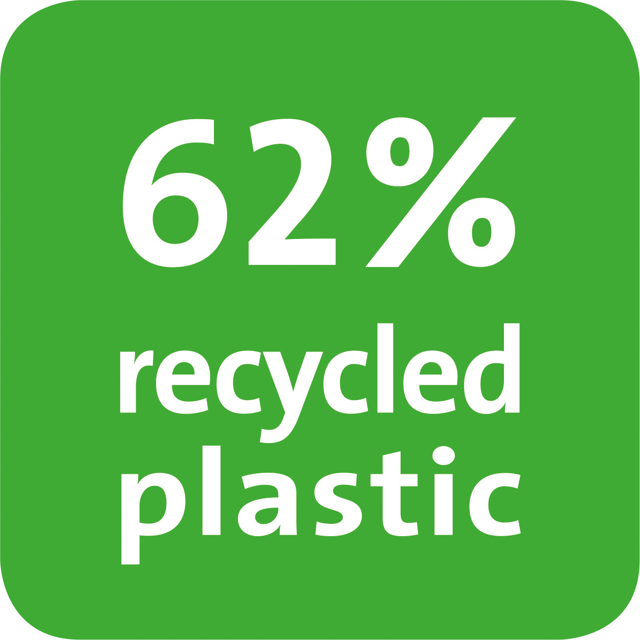 El valor indica el porcentaje de material reciclado del producto