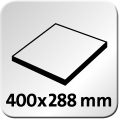The value indicates the size of the support plate in mm.