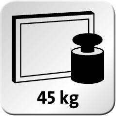 La valeur en kg indique la charge maximale supportée par l'élément porteur et le poids maximum du moniteur que l'on désire installer.