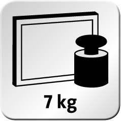 La valeur en kg indique la charge maximale supportée par l'élément porteur et le poids maximum du moniteur que l'on désire installer.